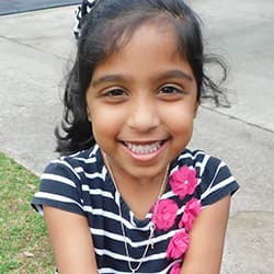 Smiling girl outside