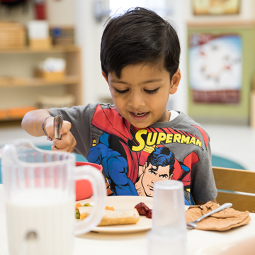 little boy eating